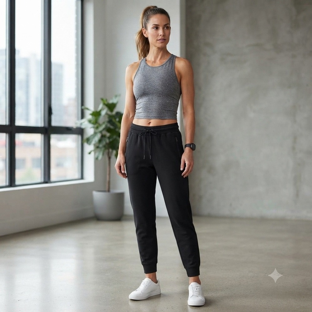 Old Navy Active Womens Size Medium Petites Dynafleece High-Rise Jogger Black